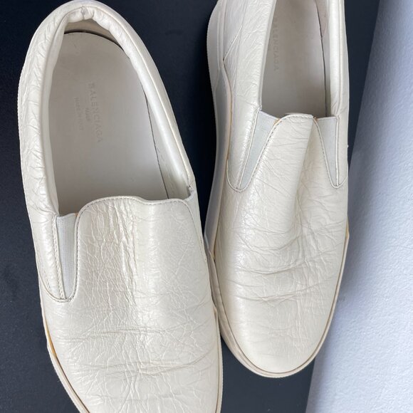 BALENCIAGA men's loafers White genuine leather size 11 shoes - Picture 8 of 8
